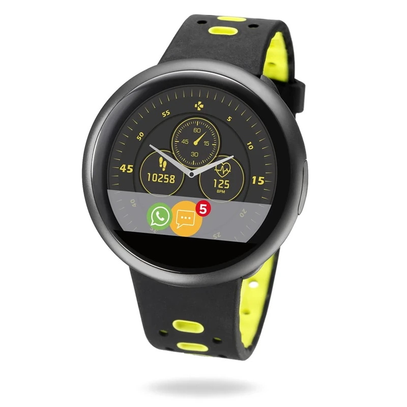 MyKronoz ZeRound2 HR Premium Smartwatch with Heart Rate Monitor/Built-In MicrophOne/Speaker - Brushed Black - Image 1