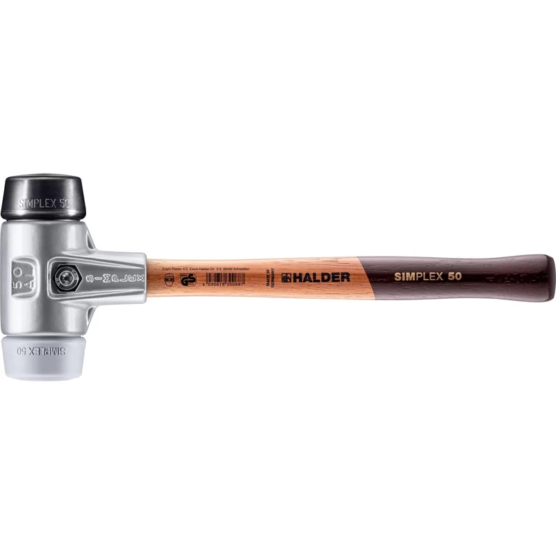 Halder 3123050 "Simplex" Rubber/TPE-Mid Soft-Face Mallet, Multi-Colour, 50 mm