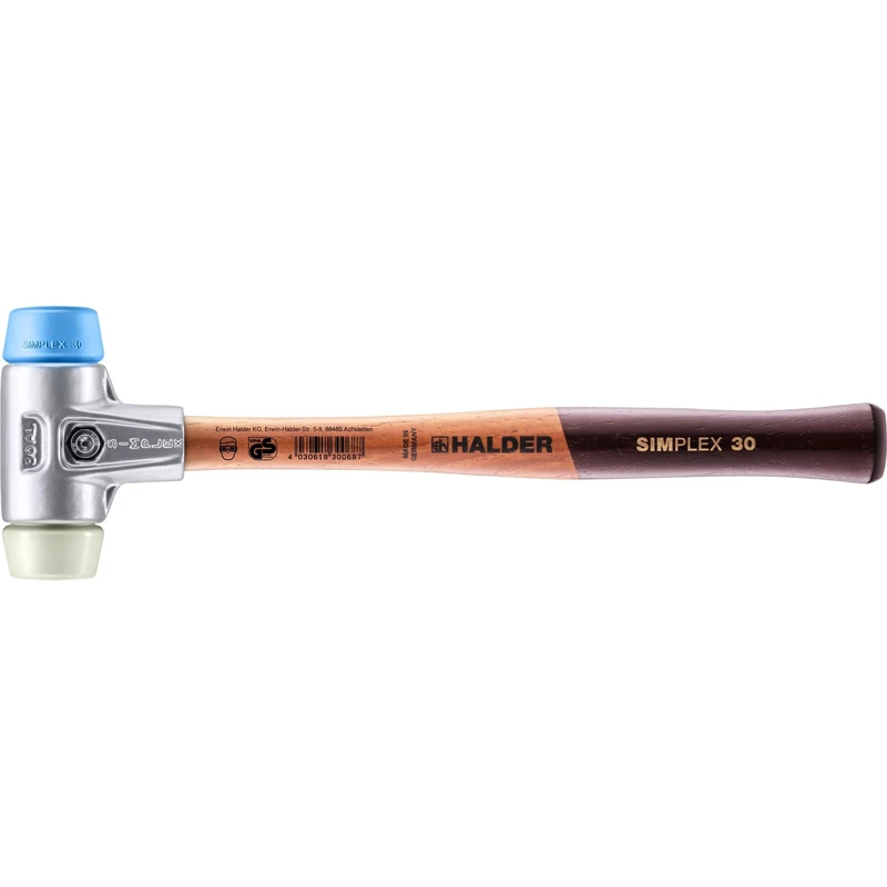 Halder 3118030 "Simplex" TPE-Soft/Nylon Soft-Face Mallet, Multi-Colour, 30 mm