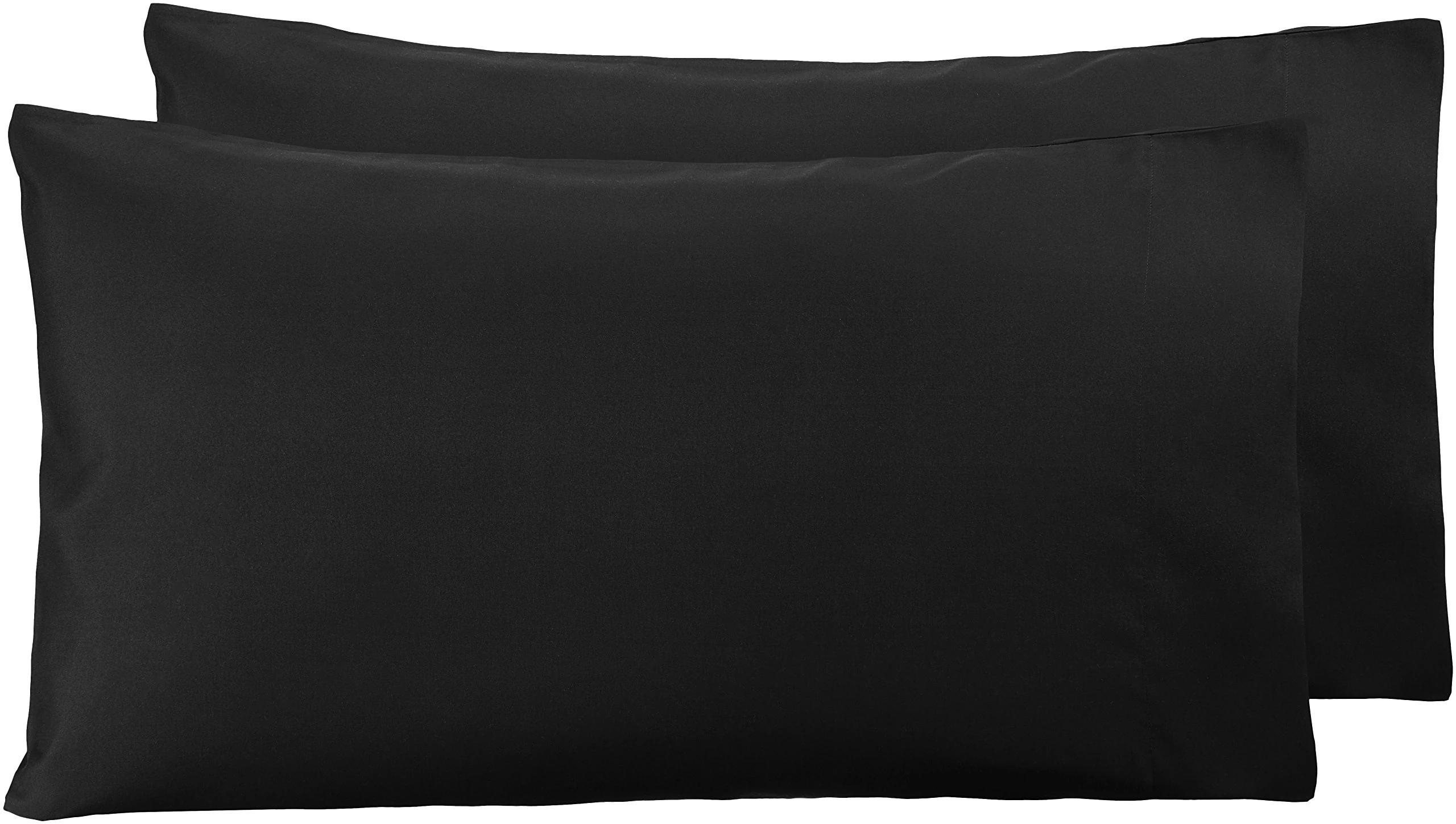 Amazon Basics Microfiber Pillowcases, Standard Size 50 x 80 cm (Pack of 2), Black