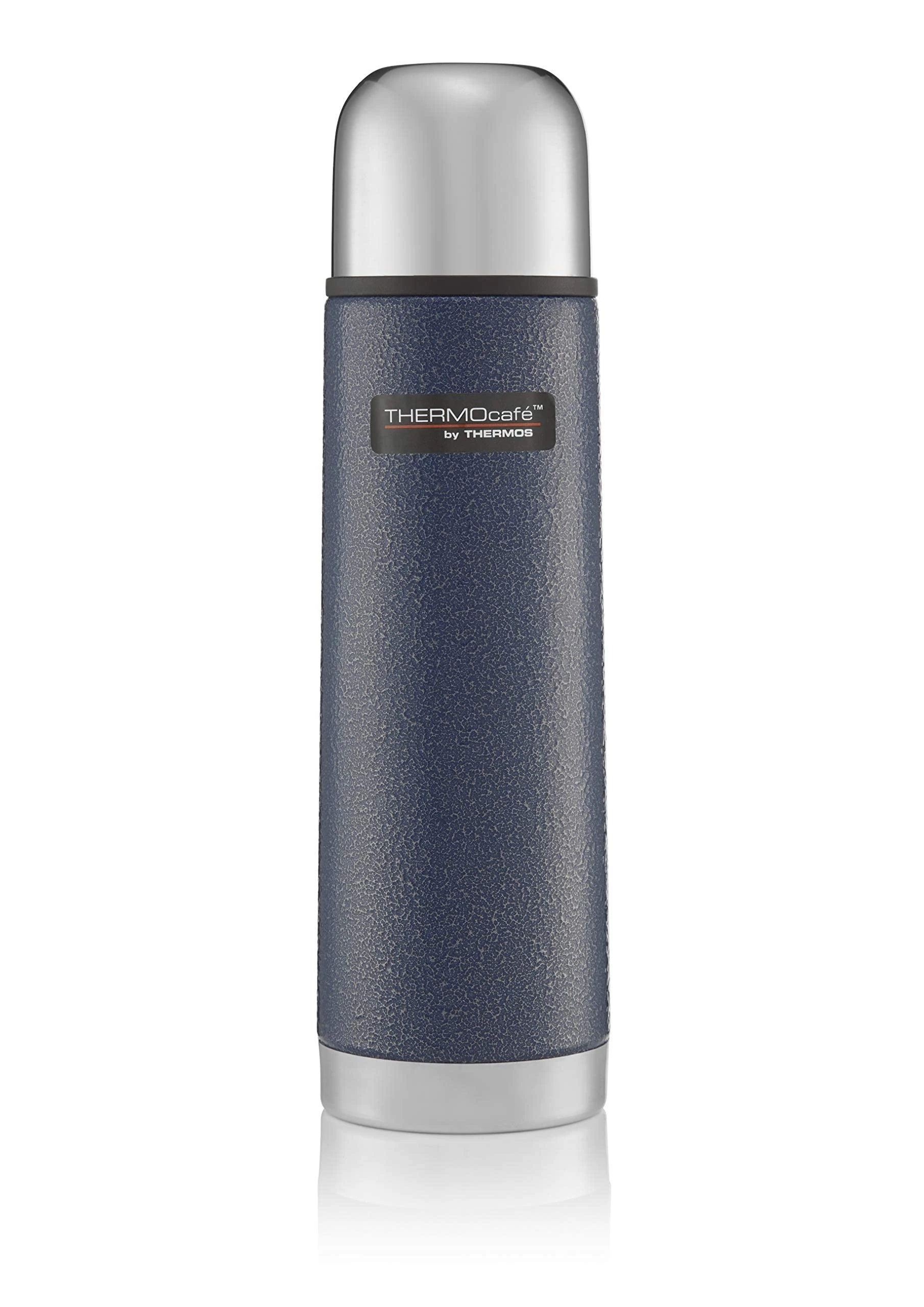 THERMOcafè by THERMOS Stainless Steel Flask, Hammertone Blue, 500 ml