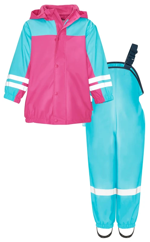 Playshoes Unisex Kids Rain suit with fleece lining 408680, 15 - Turquoise, 86
