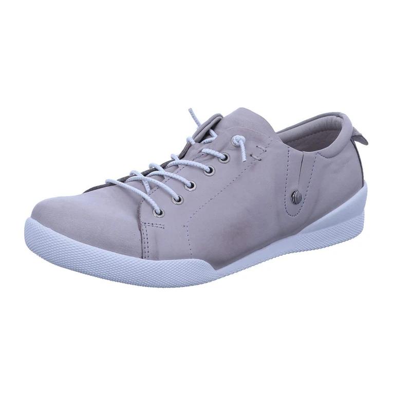 Andrea Conti 0345724 Women's Lace-Up Leather Low Shoes, Grey Silver Grey, 6 UK