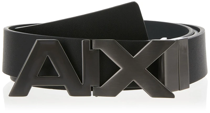 Armani Exchange Men's Hinge Belt, Black (Black/Phantom 43120), 34 (Size: 30)