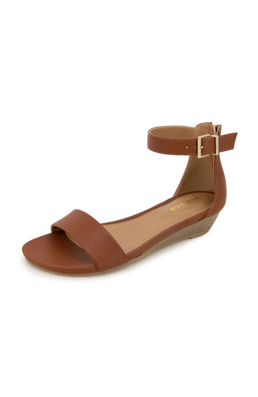 Kenneth Cole Reaction Women's Viber 2 Piece Wedge Sandal, Tan, 4.5 UK
