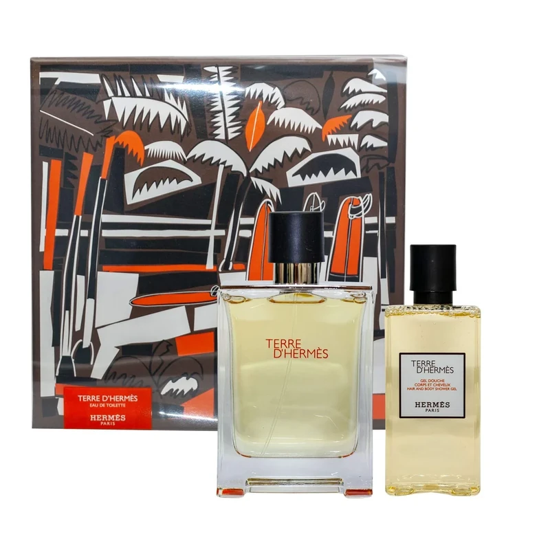 Terre DHermes by Hermes for Men - 2 Pc Gift Set 3.3oz EDT Spray, 2.7oz Hair and Body Shower Gel