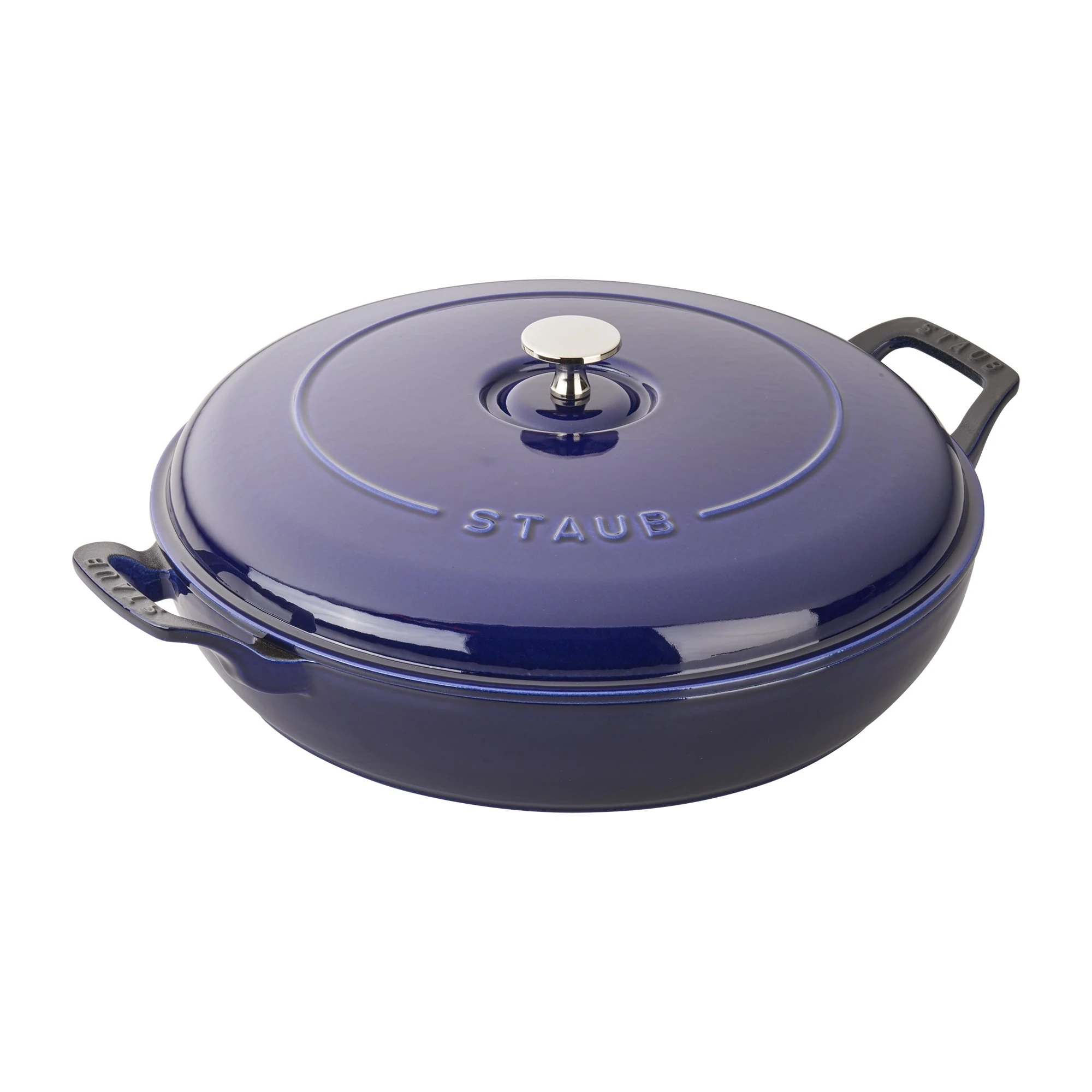 (Dark Blue) - Staub Cast Iron 3.5l Braiser - Dark Blue