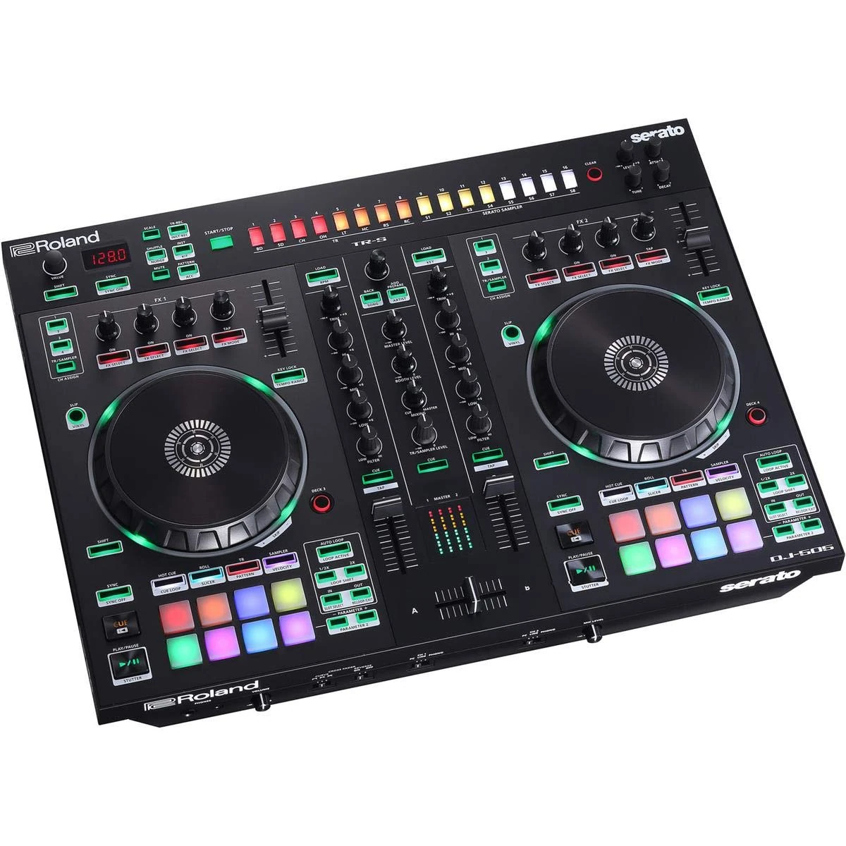 Roland DJ-505 Dj Controller, Two Channels And Deck Select for Up To Four Decks - High-End Dj Controller, Compact Package