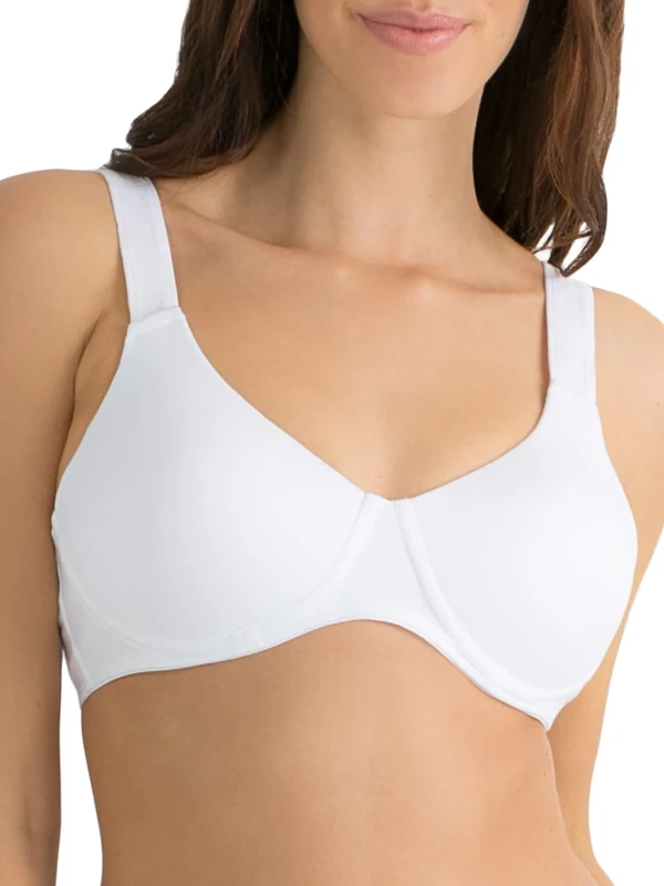 Fruit of The Loom Women's Anti-Gravity Wire-Free Bra, Opaque, White, 44D