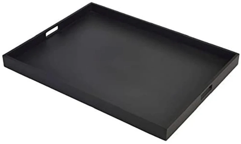 Solid Black Butlers Tray 64 x 48 x 4.5cm, Single