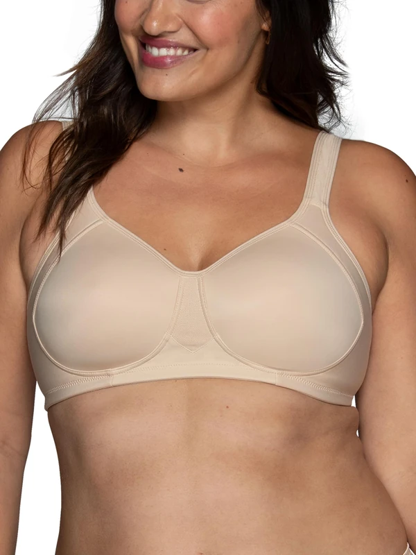 Vanity Fair Women's Medium Impact Sports Bras, Breathable, Moisture Wicking, Padded Cups Up to DDD, Opaque, Wireless-Neutral, 40B