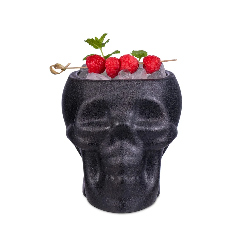 Genware Tiki Skull Mug 28oz / 800ml - Set of 6 - Tiki Mugs, Cocktail Mug, Creative Drink Presentation