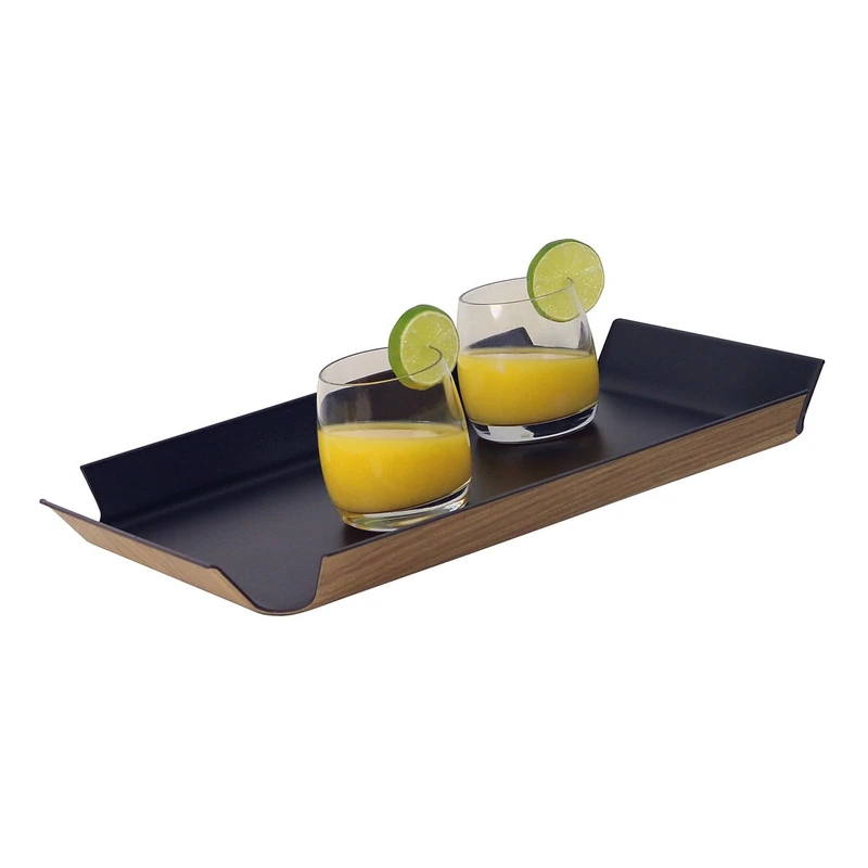 Continenta Non-Slip Tray Black Metallic