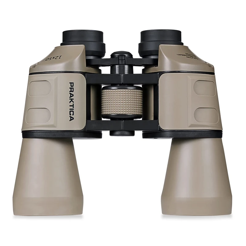 Praktica Falcon 12x50mm Porro Prism Field Sand Binoculars - Fully Coated Lenses, Sturdy Construction, Aluminium Chassis, Sharp Clear Image, Bird Watching, Sailing, Hiking, Sightseeing, Astronomy