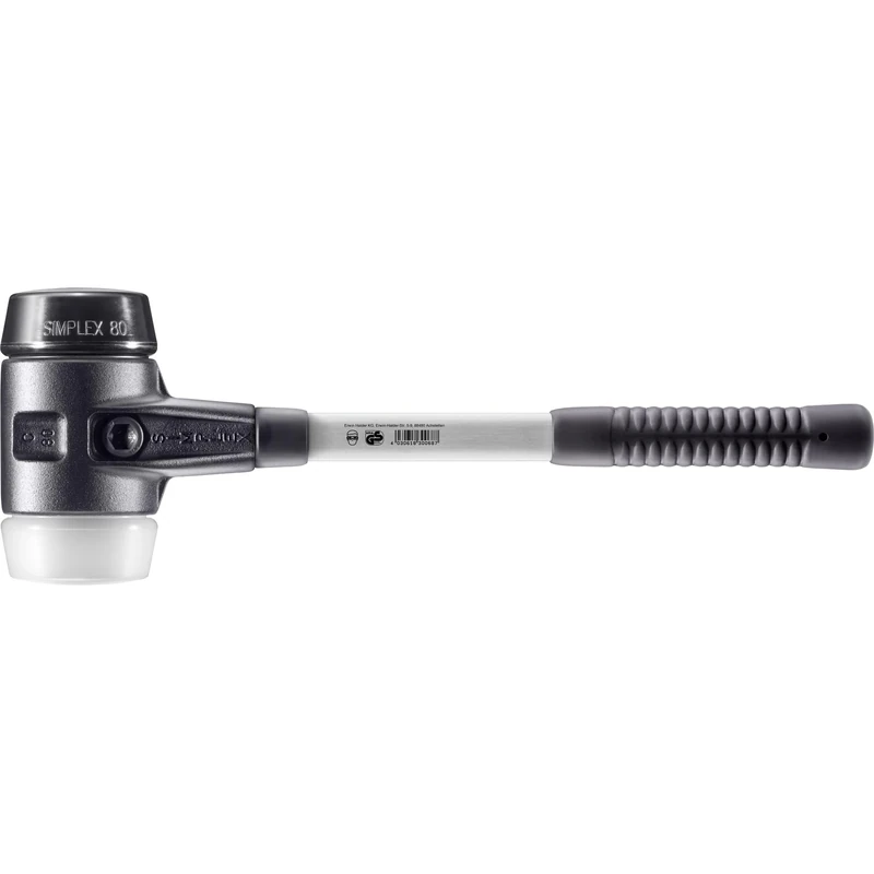 Halder 3727080 "Simplex" Rubber/Superplastic Soft-Face Mallet with Cast Steel Housing, Multi-Colour, 80 mm