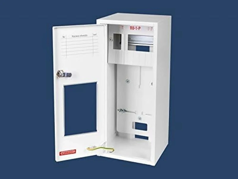 Meter Cabinet Distribution Cabinet Meter Box 1 x 1 Phase Counter and 6 Fuses Fuse Box Surface-Mounted Sub-Distributor Galvanised Steel - Image 1