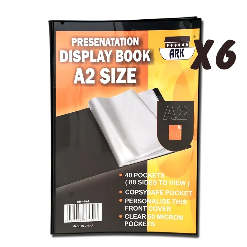 A2 Black Presentation Display Book by Ark (6 x 40 Pockets (Save 20%))