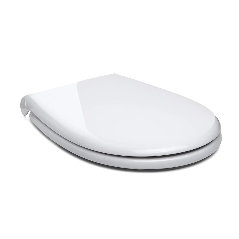 TATAY Toilet seat, with controlled fall, elegant design, super flat, made of anti-bacterial PP, colour: white with glossy finish. Robust and highly impact resistant