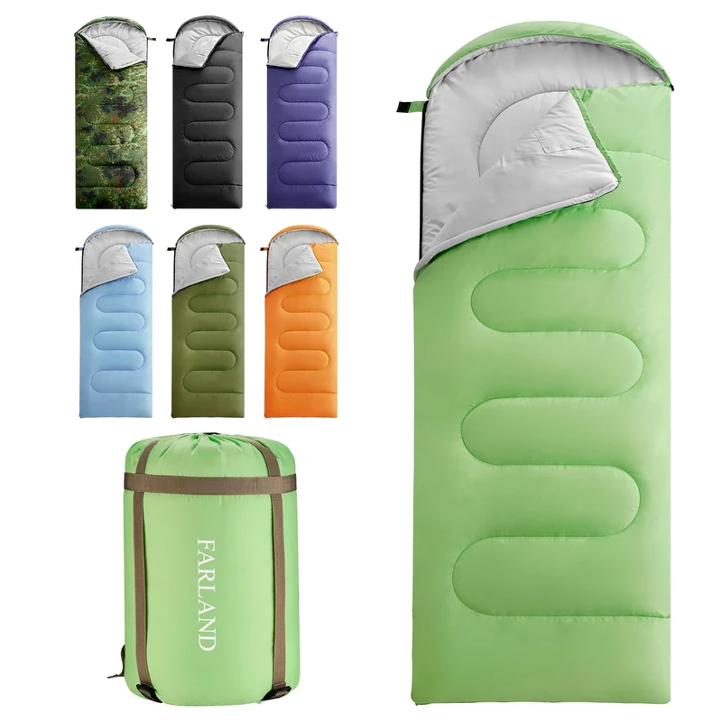 FARLAND Rectangular Sleeping Bag 0 Degree centigrade 20 Degree F,Cold Weather 4 Season for Adults, Youth, Kids, Unisex for Camping, Hiking, Waterproof, Traveling, Backpacking and Outdoors