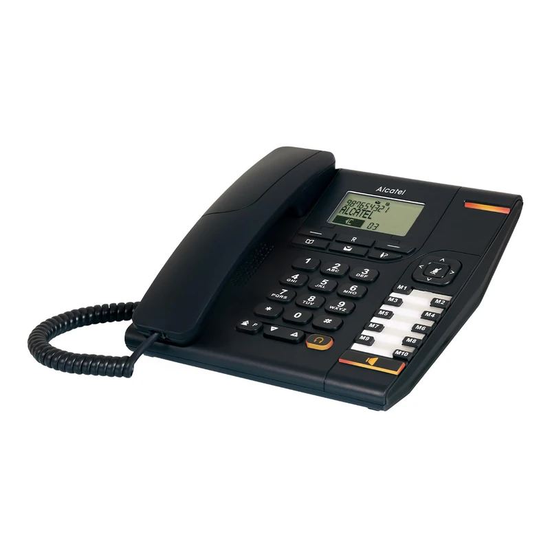 ALCATEL Temporis 880 PRO - Corded Professional Two Piece Phone - Extra Large Alphanumeric Display - Illuminated Indicator - Adjustable Volume - Redial & Mute - 10 Direct Memories - Black