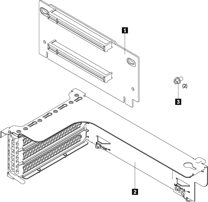 Lenovo Riser 1 Kit - Girls Card - for ThinkAgile VX3520-G Appliance 7Y94, ThinkSystem SR550, SR590, SR650 - Image 1