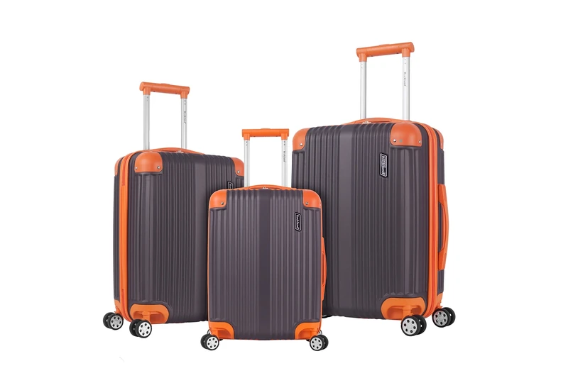 Rockland Hard Luggage Spinner Luggage Set, Charcoal, 3-Piece Set (20/24/28), Berlin Hardside Expandable Spinning Wheel Luggage Set