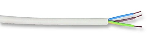 Pro Power 3093Y 0.75 mm WHT 3-Core Round Heat Resistant Flex Cable, White, 0.75 mm², 100 m