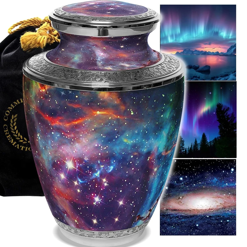 Galaxy Cremation Urns for Ashes Adult Medium, Small & Large Cremation Urns for Ashes Adult Galaxy Urn for Funeral, Burial or Home - Image 1