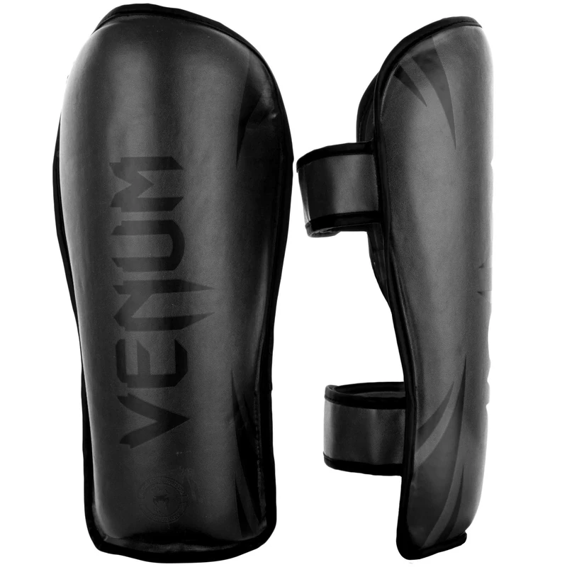 Venum, Challenger Shin Guards, Men's, L/XL, Black/Black