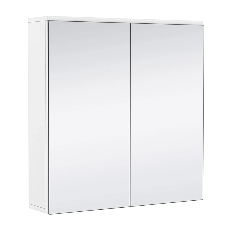 Yaheetech Bathroom Mirror Storage Cabinet Wall Mounted Cabinet Storage Unit with Double Mirror Doors & Adjustable Shelf, 15x63x60cm, Modern, White