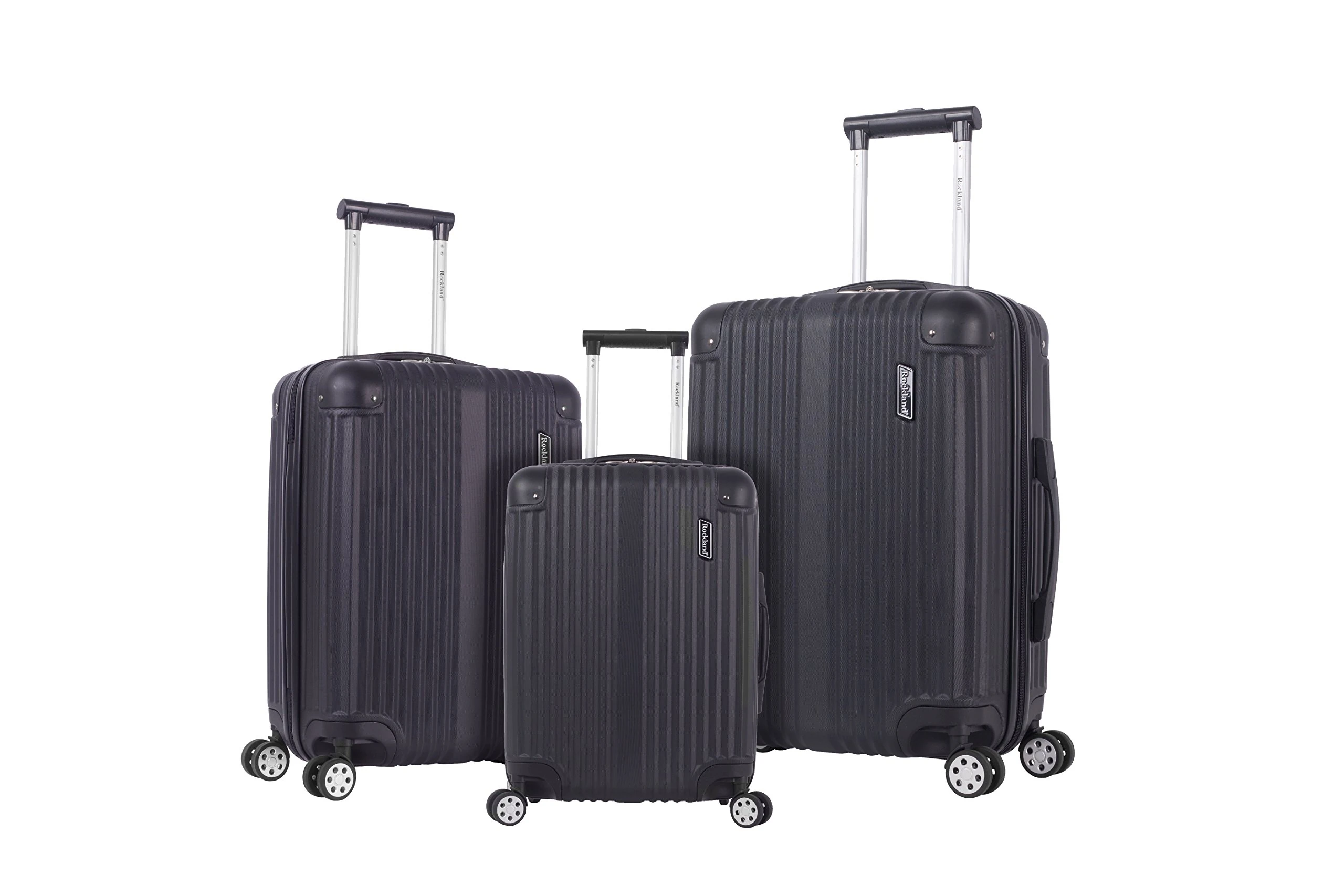 Rockland Berlin Hardside Expandable Spinner Wheel Luggage Set, Black, 3-Piece Set (20/24/28), Berlin Hardside Expandable Spinner Wheel Luggage Set
