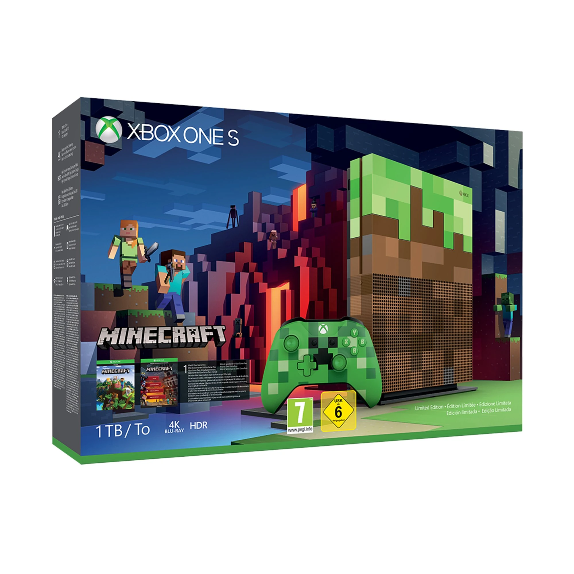 Microsoft Xbox One S Minecraft Limited Edition Bundle 1TB 1000GB Wi-Fi White Xbox One S Minecraft Limited Edition Bundle 1TB, Xbox One S, White, 8192 MB, DDR3, AMD Jaguar, AMD Radeon