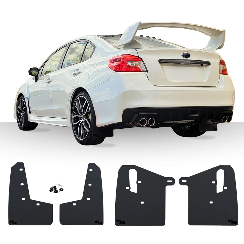 RokBlokz 2015+ Subaru WRX STI Mud Flaps. Mud Guards are Custom Cut and Fit and Include all Mounting Hardware (Originalz, Black with Black Logo)