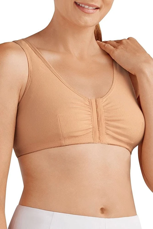 AMOENA Women's Frances Front-Closure Leisure Bra, Nude, XXL - Image 1