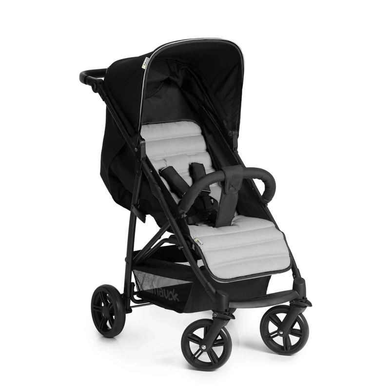 hauck Pushchair Rapid 4, Stroller 25 kg (22 kg Child + 3 kg Basket), Small Folding Stroller with Lying Postion, Height-Adjustable, Large Shopping Basket, Grey Black