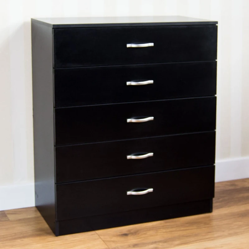 Vida Designs 5 Drawer Chest - Black - Image 1