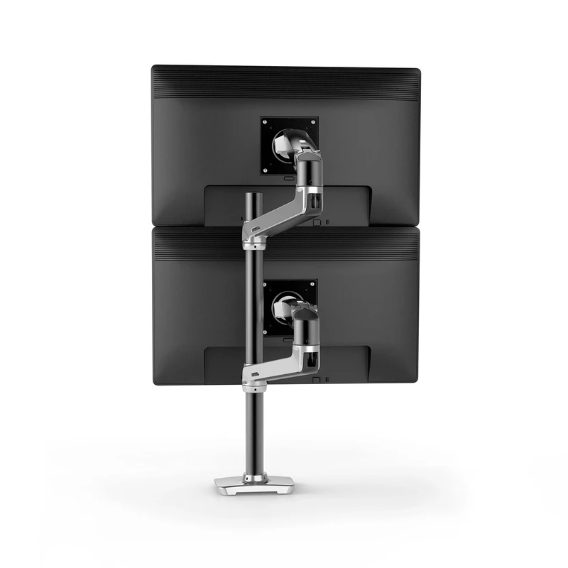 Ergotron – LX Vertical Stacking Dual Monitor Arm, VESA Desk Mount – for 2 Monitors Up to 40 Inches, 3.2-10kg Each – Tall Pole, Polished Aluminum (45-549-026)