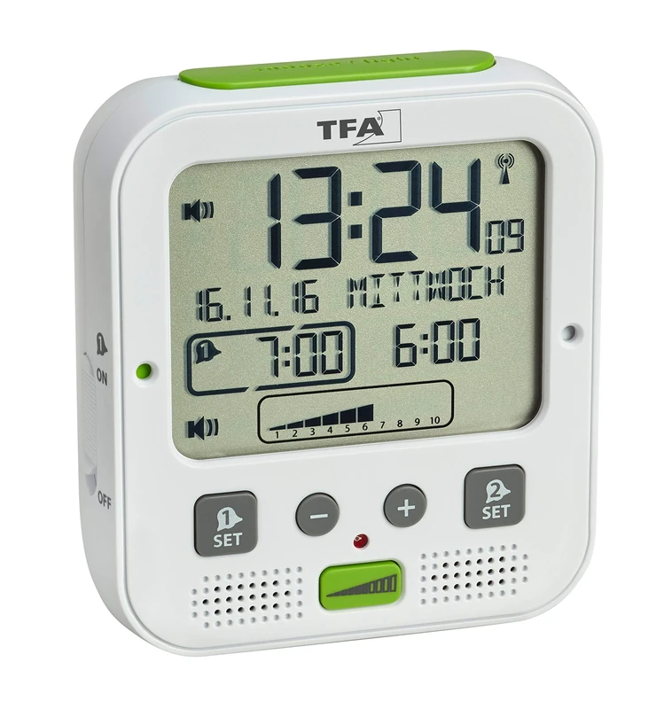 TFA-Dostmann 60.2538.02 Boom Alarm Clock high-Perform. Radio-Controlled