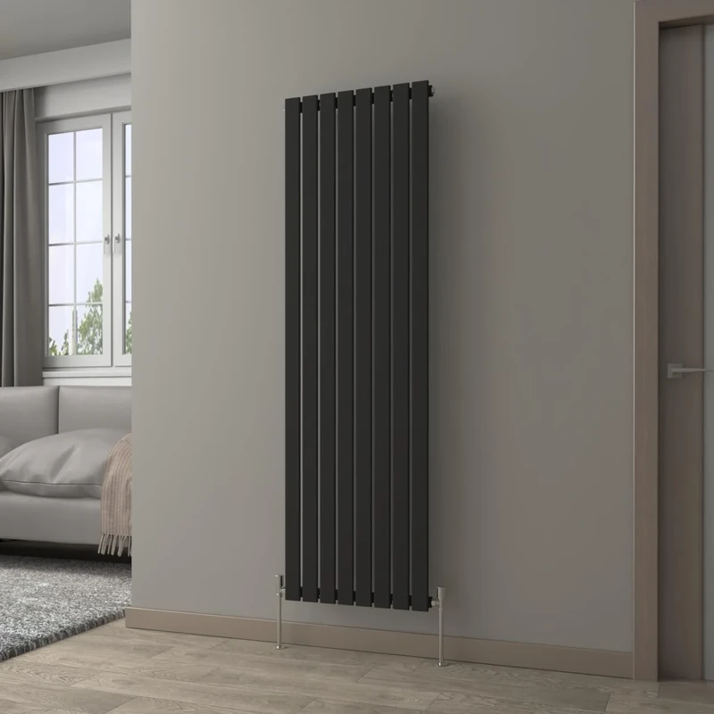 NRG Black Vertical 1800x544mm Single Flat Panel Radiator Central Heating for Bathroom/Kitchen/Living Room