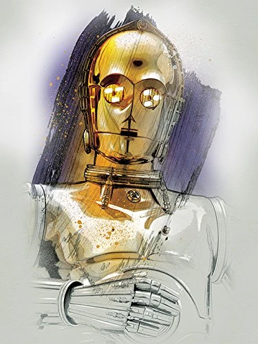 STAR WARS: The Last Jedi (C-3PO Brushstroke 60 x 80cm Canvas