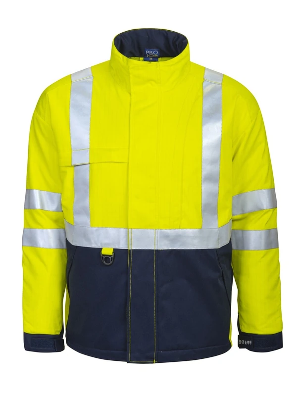 Projob 648404-10-7 FIRE Retardant Hi Vis Jacket Yellow/Navy, XL - Image 1
