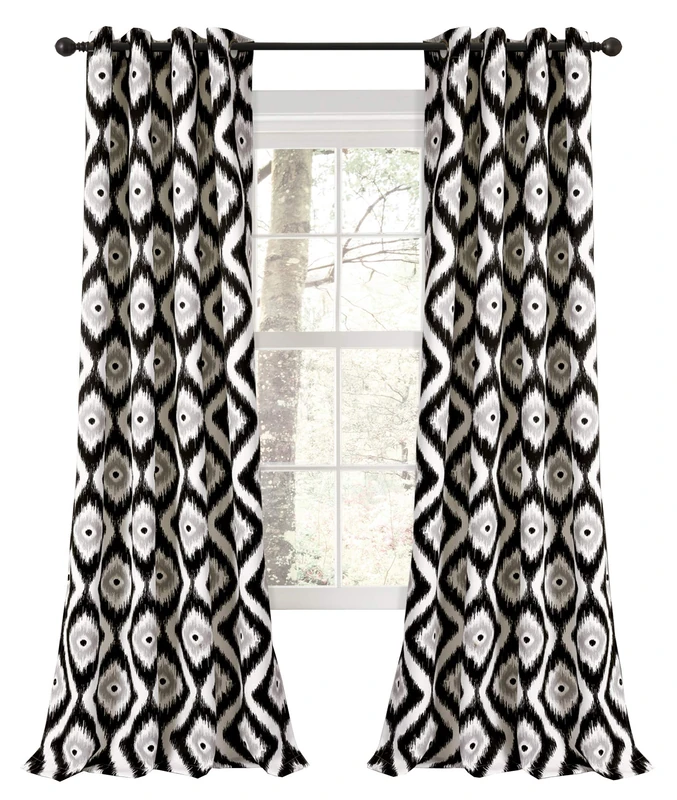 Lush Decor Room Darkening Window Curtain Panel Pair, Black, 84" x 52" - Image 1