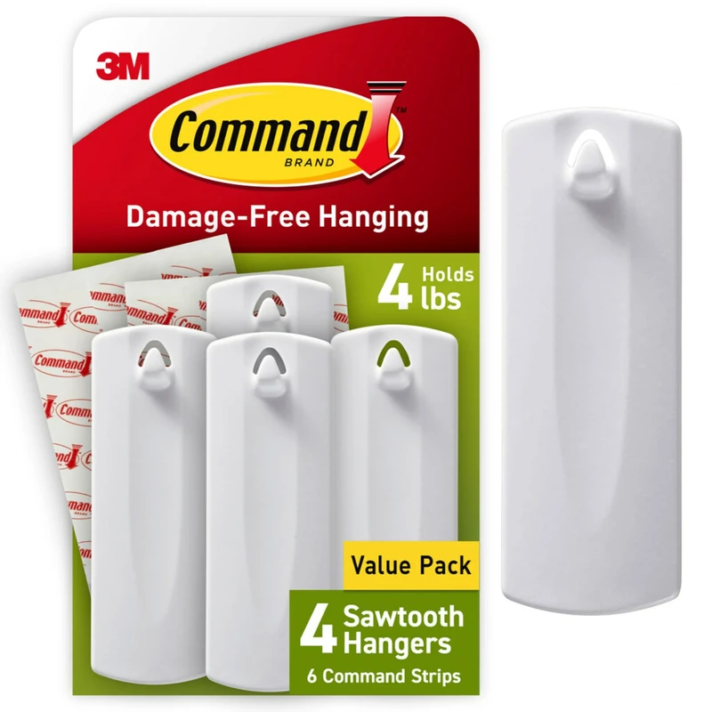 Command PH040-4NA Sawtooth Frame Hanger, 4 lb Capacity, Indoor Use, 4