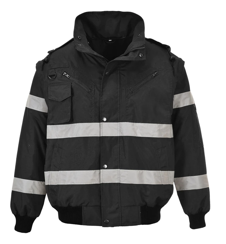Portwest Iona 4-in-1 Bomber Jacket, Size: XL, Colour: Black, S435BKRXL - Image 1