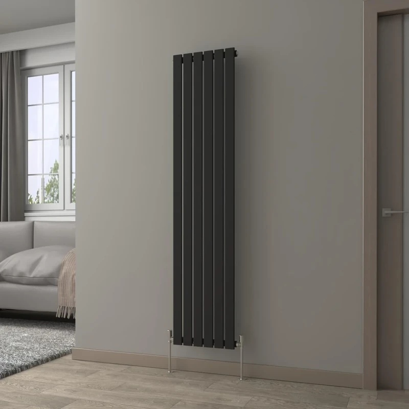 NRG Black Vertical 1800x408mm Single Flat Panel Radiator Central Heating for Bathroom/Kitchen/Living Room