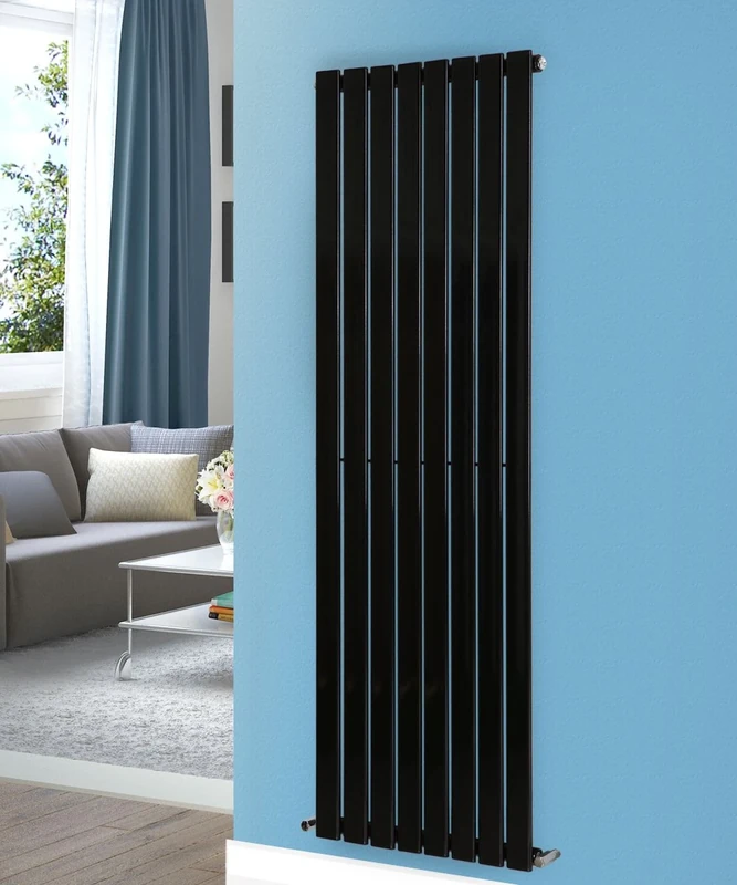NRG Designer Radiator Black 1800x544 Flat Single Panel Rads for Bathroom - Image 1