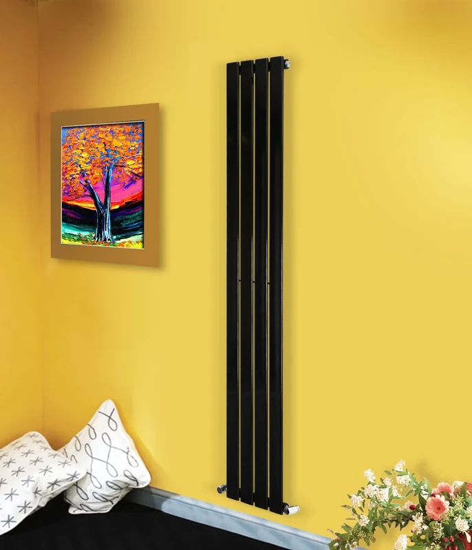 NRG Modern Vertical Flat Panel radiators | Black 1800 x 272 mm Single Column Designer Bathroom Radiator Heater