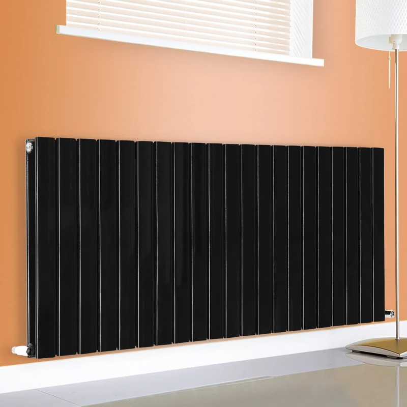 NRG Premium Black 600 x 1428 mm Radiator | Flat Panel Double Column Designer Central Heating Radiators UK