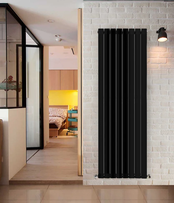 NRG Modern Vertical Flat Panel radiators | Black 1600 x 544 mm Double Column Designer Bathroom Radiator Heater