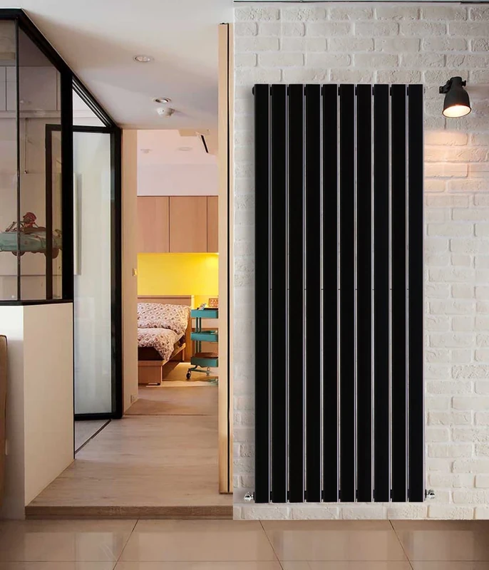 NRG Modern Vertical Flat Panel radiators | Black 1600 x 680 mm Double Column Designer Bathroom Radiator Heater